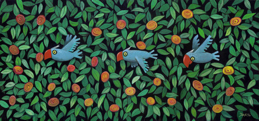 3 BLUE BIRDS - Original Artwork