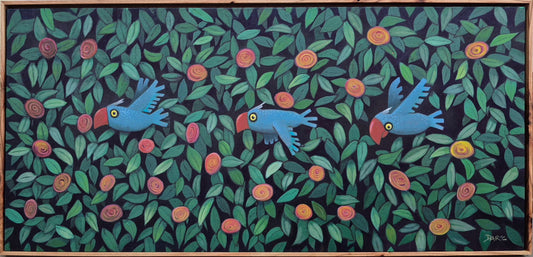 3 BLUE BIRDS - Original Artwork