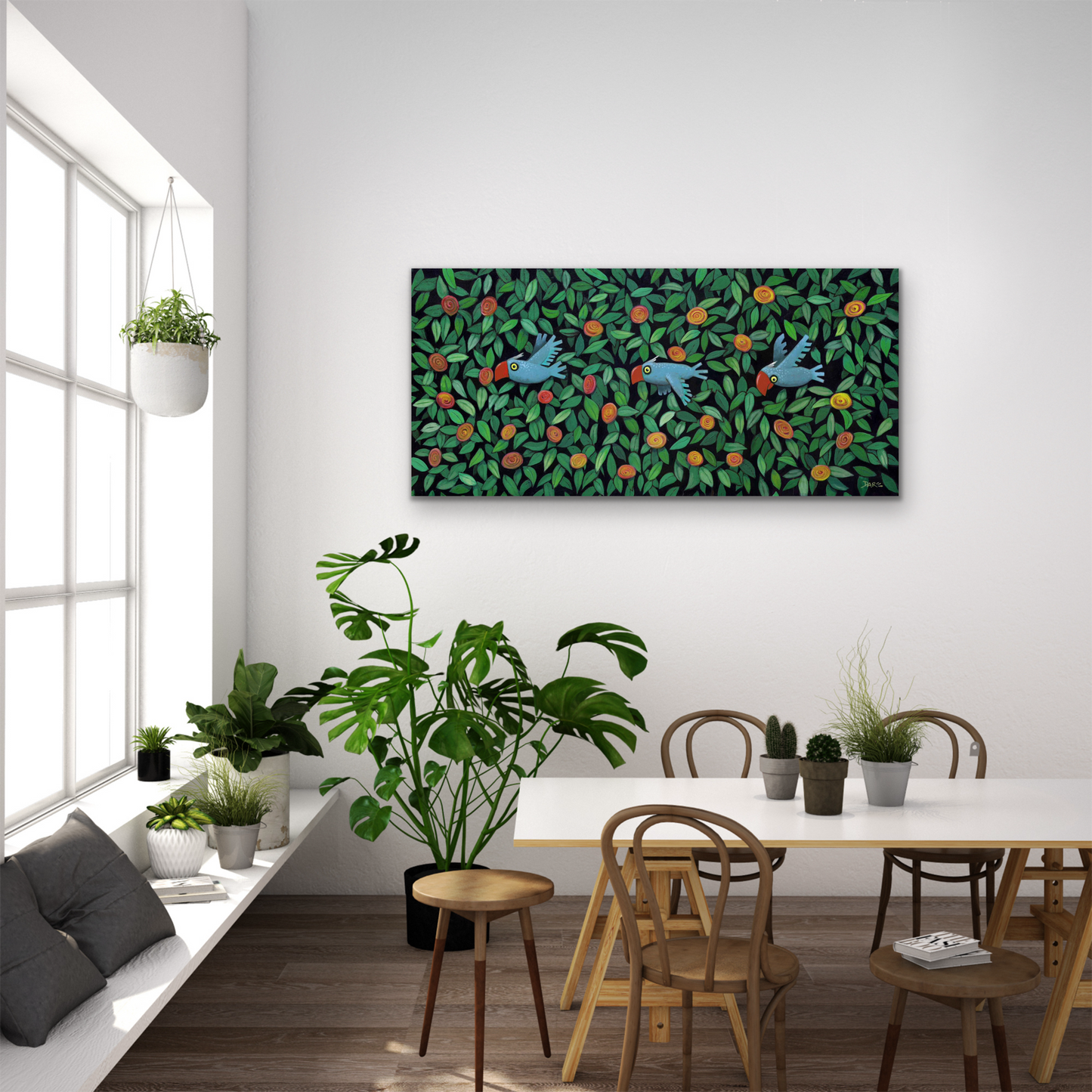 3 BLUE BIRDS - Original Artwork